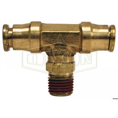 Dixon 72S12X 12 Push-In Swivel Branch Tee, 3/8 x 3/8 in Nominal, MNPT Swivel x Tube, Brass, Domestic 72S12X12